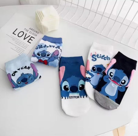 Set 5 paia di calzini corti Stitch Taglie da 34 a 40