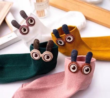CALZINI DI COTONE  DONNA PRIMAVERA/ESTATE 3D GRANDI OCCHI CONIGLIO