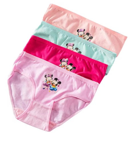 SET 4 PEZZI DISNEY MUTANDINE BAMBINE TAGLIA DA 3 A 10 ANNI