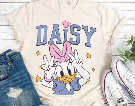 T-shirt stampata in 3D a tema Disney Daisy Duck