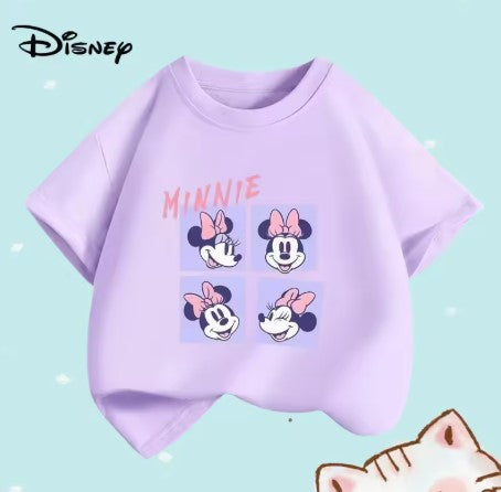T-SHIRT DI COTONE DISNEY HAPPY MINNIE TAGLIE DA 1 A 12 ANNI